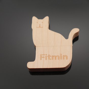 可愛貓咪造型木製隨身碟_0
